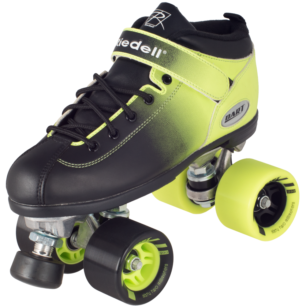Riedell Dart Ombre Neon Green and Black